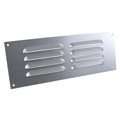 Image of 9&quot; x 3&quot; Louvre Vent Satin Anodised Aluminium/Metal Chrome Grille Cover