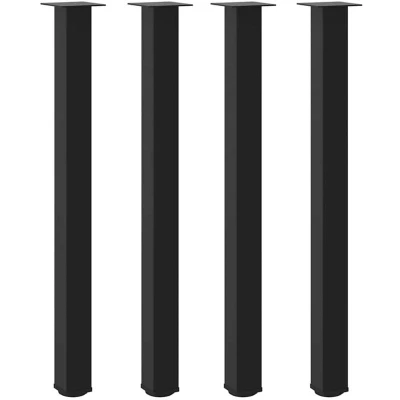 Image of vidaXL Bar Table Legs 4 pcs Black 110 112 cm Steel