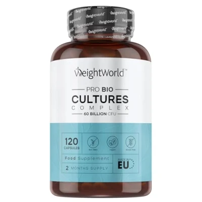 Image of Bio Cultures Complex Probiotics &amp; Prebiotics 60 Billion CFU 2 Months Supply 120 Vegan Probiotic Capsules for Adults 20 Gut Friendly Bacterial Like Lactobacillus Acidophilus