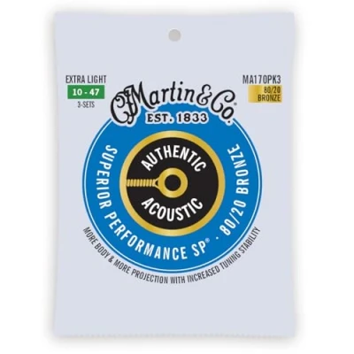 Image of Martin MA170PK3 Authentic Acoustic SP 80/20 Bronze 3 Pack Extra Light ( 10 47 )