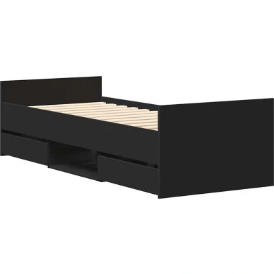 Image of vidaXL Bed Frame without Mattress Black 100x200 cm