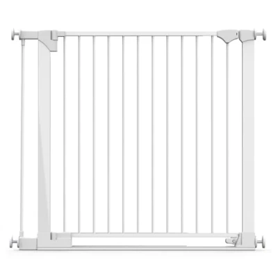 Image of Safetots SafeStep Gate, White, 103cm 110cm, Extra Low Walkthough, 81cm Wide Doorway, Gate for Stairs, Hallways and Doors, Baby Toddler, Easy Installation