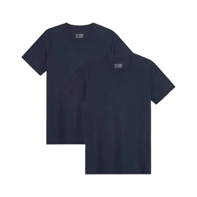 Image of DANISH ENDURANCE Men&#039;s T Shirts, Organic Cotton Shirts for Men, Multipack, Crew Neck or V Neck, Short Sleeve, Premium Soft Blend, 2 Pack Dark Navy L