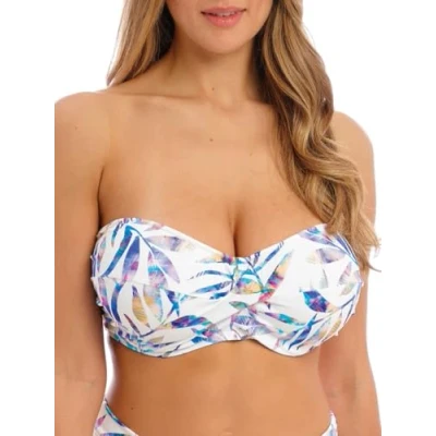 Image of Fantasie Calypso Harbour Bandeau Bikini Top Multicoloured White 34FF