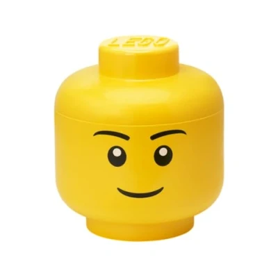 Image of LEGO Storage HEAD (LARGE) BOY Polypropylene Box with Lid for Kids&#039; Toy Storage, Stackable Organizer, and Fun Solution Enthusiasts Beyond