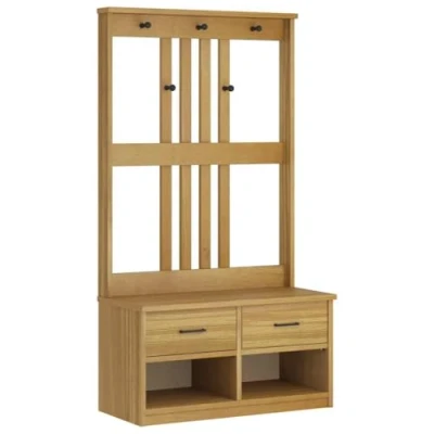 Image of vidaXL Hall Tree SANDNES 87x40x159.5 cm Solid Wood Pine