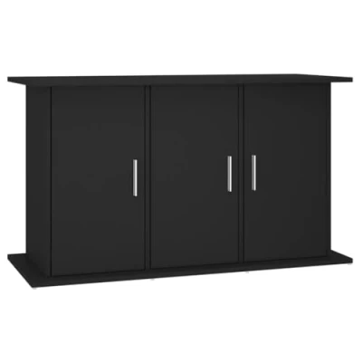 Image of vidaXL Black Aquarium Stand Engineered Wood Fish Tank Support with Practical Storage Attractive Home Decor Dimensions: 101x41x58cm
