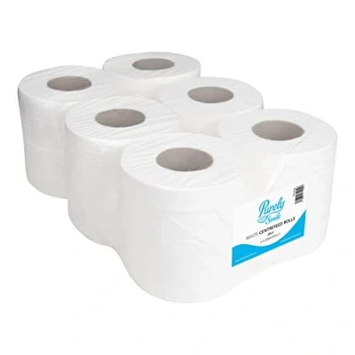 Image of Blake &amp; White Purely Smile Centrefeed Rolls 2ply 150m Pack of 6