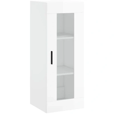 Image of vidaXL Wall Mounted Cabinet High Gloss White 34.5x34x90 cm