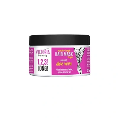 Image of VB 1,2,3! Grow Long Vegan Organic Aloe Hair Mask, with Vitamins, Quinoa for Weak, Brittle Hair, 250ml