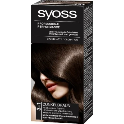 Image of Syoss 3 1 Hair Dye Dark Brown Level