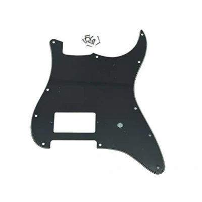 Image of Dopro 11 Hole ST Strat One Humbucker Guitar Pickguard Scratch Plate for FD Delonge Black Pearl