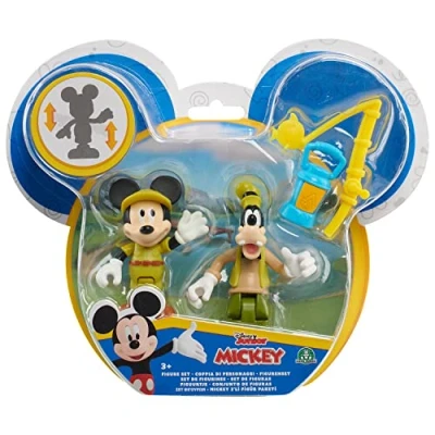 Image of Just Play 38762 Disney Junior Movable Collectible Figures Set with Fishing Rod and Lantern 2 Pack Mickey Mouse 5 cm, from 3 Years, Multicoloured
