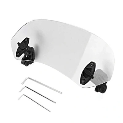 Image of Universal Motorcycle Windscreen,Adjustable Clip On Transparent Windscreen Wind Deflector Windshield Accessories