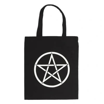 Image of Something Different Wholesale Pentagram Tote Bag Cotton with Occult Shopping Witchy Canvas Gothic Eco Friendly Alternative Fashion