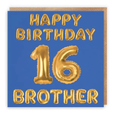 Image of Hunts England Brother 16th Birthday Card Happy 16 Balloon Collection