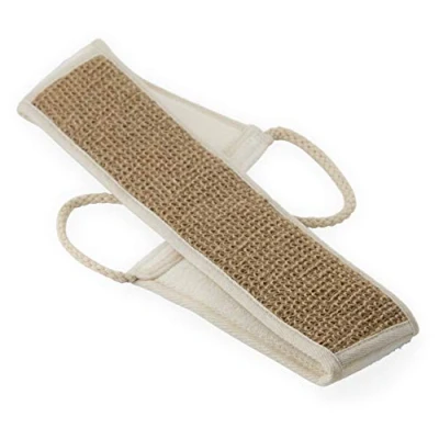 Image of Eco Bath London Natural Ramie Back Strap Exfoliating Scrubber with Handles, Premium Shower Sponge Body for Smooth Skin