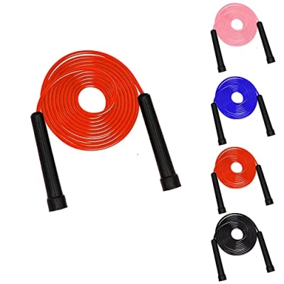 Image of Skipping Rope Adult Fitness Jump Gym Workouts &amp; outdoor Training for Fat Burning Boxing, MMA Interval Exercises Speed Weighted Ropes Women Men(Red)