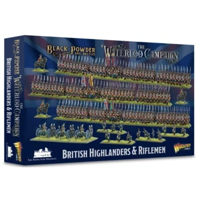 Image of Warlord Games British Highlanders &amp; Riflemen Epic Scale Plastic Miniatures for Black Powder Highly Detailed Napoleonic Era Table top Wargaming