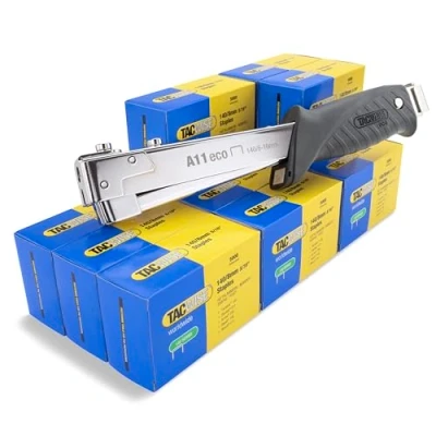 Image of Tacwise 1778 A11 ECO Hammer Tacker with 60,000 140/8mm Staples, Uses Type 140/6 10 mm Staples