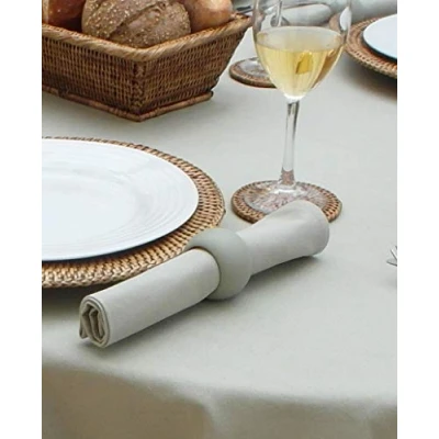 Image of 55x98&quot; SAGE GREEN OVAL TABLECLOTH (8 SEATER)