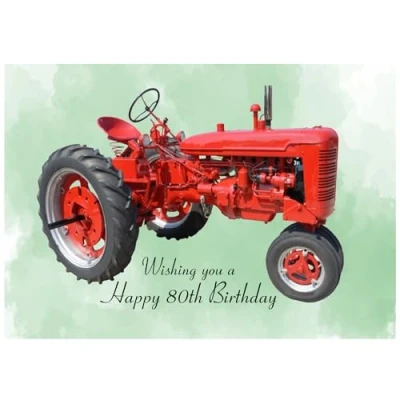 Image of Beebooh Red tractor 80th birthday card