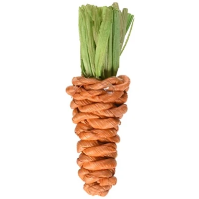 Image of Rosewood Boredom Breaker Small Animal Activity Toy Mini Sisal Carrots, Pack of 6, orange/green