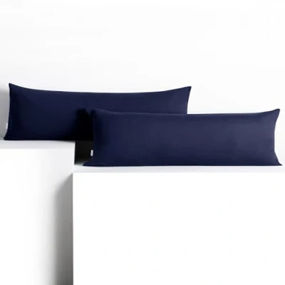 Image of DecoKing 2 cushion covers 40 x 200 cm cotton zip dark blue amber