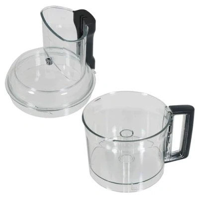 Image of SPARES2GO Mixer Bowl + Lid Cover Compatible with Magimix CS5200XL Food Processor (Clear Black Handle)