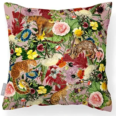 Image of Izabela Peters Outdoor Cushions Waterproof, 43 cm, Filled Cushion, Junglescape Rosewater, Garden Furniture Cushions, Seat Chair