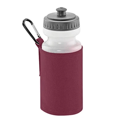 Image of Quadra Water Bottle And Fabric Sleeve Holder (One Size) (Burgundy)