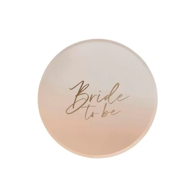 Image of Club Green 8 Bride to Be Plates, Hen Party Paper Gold Ombre Night Bachelorette Tableware, Partyware