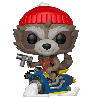 Image of Funko POP!. Bobble Marvel: Holiday Rocket Raccoon Collectible Figure Guardians Of the Galaxy Collectable Vinyl Gift Idea Official Merchandise Toys for Kids &amp; Adults Movies Fans