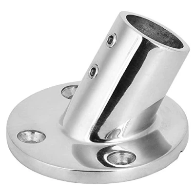 Image of Marine Grade Stainless Steel Boat Deck Handrail Fitting 60 Degree Round Base for 22mm or 25mm Tube(22mm)