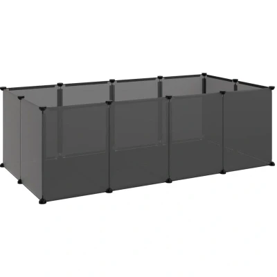 Image of vidaXL Small Animal Cage Black 144x74x46.5 cm PP and Steel