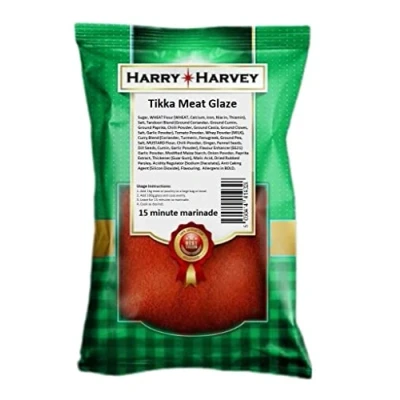 Image of Harry Harvey Tikka Meat Glaze 200g Seasoing Rub Marinade for Chicken, Pork, Beef, Fish, Butchers and Takewaway Kebab BBQ Style Flavours &amp; Spice