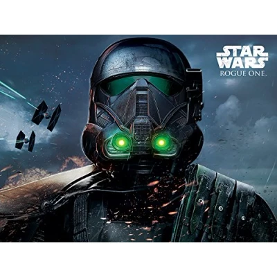 Image of Pyramid International &quot;Death Trooper Glow Star Wars Rogue One Canvas Print, Multi Colour, 60 x 80 1.3 cm