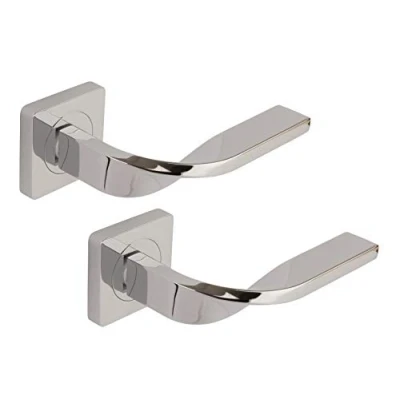 Image of Excel Architectural DH3536 SQ Falco Passage Door Handles on Square Rose, Polished Chrome