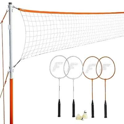 Image of Franklin Sports Badminton Set Backyard Net Rackets and Birdies included or Beach Starter Set, One Size