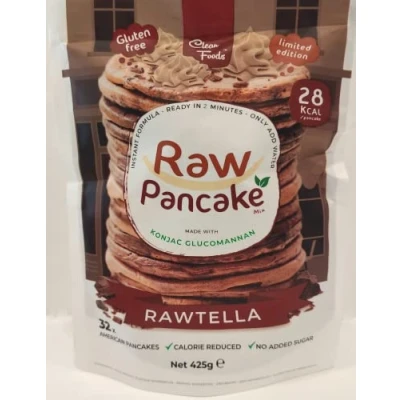 Image of CleanFoods Raw pancake Chocolate Hazelnut 425g pack I Konjac Glucomannan only 28 calories per preparation in 2 minutes 32 American pancakes