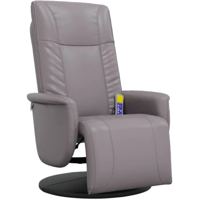 Image of vidaXL Massage Recliner Chair with Footrest, Reclining Sofa for Elderly, Wingback Living Room, Sofa, Modern Style, Grey Faux Leather