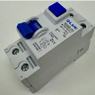 Image of LIVE 25Amp 30mA Type A RCD Double Pole RCCB Trip Switch for DIN Rail, 2 Module, AC and DC Protection, 6kA IEC61008 1