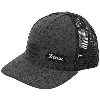 Image of Titleist Mens Surf Stripe Laguna Cap, Heather Grey/Black