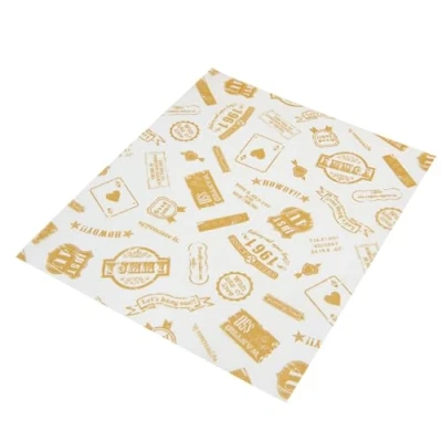 Image of 50 Pcs Food Grade Wrap Paper, Wax Paper Wrapping Liners, Tissue Sandwich Wrappers for Burger Sweets Cakes Cheese Baking