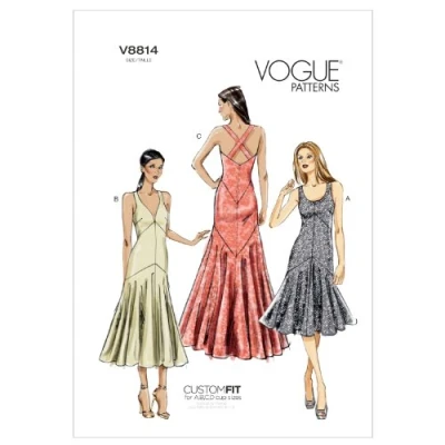 Image of Vogue Patterns Ladies Dress Pattern, satin, Multi Coloured, E5 (14 16 18 20 22)