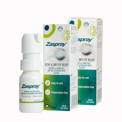 Image of Zaspray Dry Eye Relief Spray Soothing Mist for Irritated, Tired Eyes &amp; Red Hydrates and Eases from Allergies Preservative Free Formula Easy Use 10ml Bottle (2 Pack)