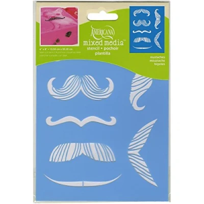 Image of Moustaches Mixed Media stencil