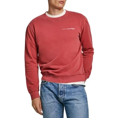 Image of Pepe Jeans Men&#039;s Davy Crew, Sweatshirt, Red, XXL