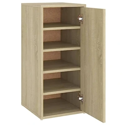 Image of vidaXL Shoe Cabinet 5 Shelf Storage Made from Engineered Wood, Compact Organiser in Sonoma Oak, Perfect for Hallway, Bedroom, Office 32x35x70 cm