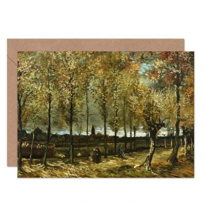 Image of Artery8 Vincent Van Gogh Poplars Near Nuenen Fine Art Greeting Card Plus Envelope Blank Inside